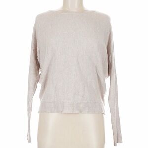 T Tahari Cream Ribbed Knit Top